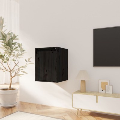 vidaXL Dulap de perete, negru, 30x30x40 cm, lemn masiv de pin 813483 foto