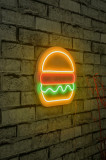Decoratiune luminoasa LED, Hamburger, Benzi flexibile de neon, DC 12 V, Multicolor, Neon Graph
