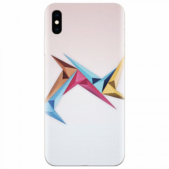Husa silicon pentru Apple Iphone XS, Abstract Minimalistic Colors Triangles