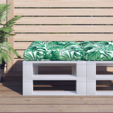 VidaXL Pernă de paleți, model frunze, 58x58x10 cm, material textil