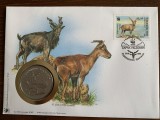 Uzbekistan - FDC cu medalie, fauna wwf