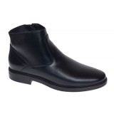 Ghete barbati casual imblanite din piele naturala Negru cu fermoar GB120N