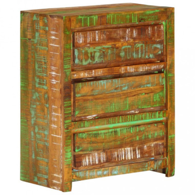 Dulap cu sertar, multicolor, 60x33x75 cm, lemn masiv reciclat foto