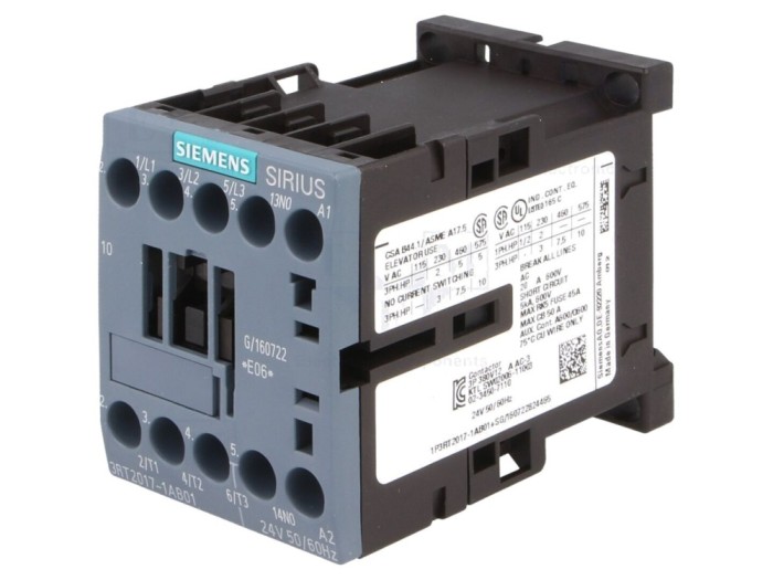 Contactor 3P NO 24VAC 12A