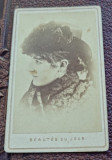 Fotografie femeie cu palarie, tip CDV