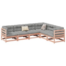 vidaXL Set canapele gradina cu perne, 6 piese, lemn masiv brad douglas foto