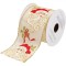 Panglică Decorativă Brad Crăciun, Moș Crăciun, Bej, Lungime 5m, Lățime 63mm, Poliester