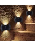 Set 4 lampi solare de exterior, pentru perete, iluminare bidirectionala