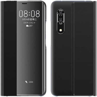 Husa Textil OEM New Sleep Case pentru Xiaomi Redmi Note 9 Pro, Neagra foto