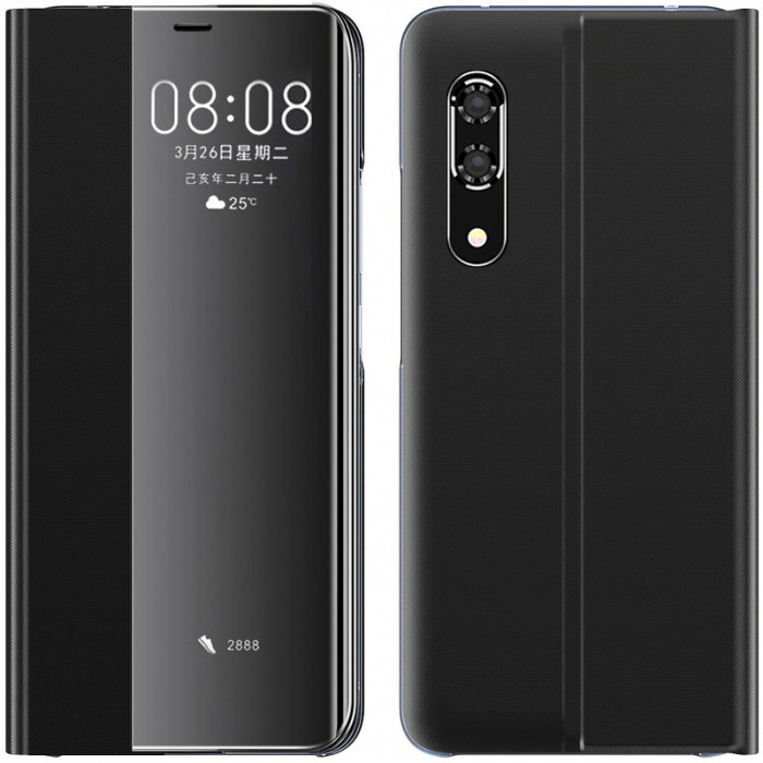 Husa Textil OEM New Sleep Case pentru Xiaomi Redmi Note 8 Pro, Neagra