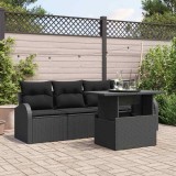 VidaXL Set de canapele pentru grădină 5 pcs Negru 100 x 55 x 73 cm