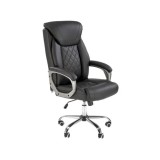 Scaun directorial HM Helder, piele ecologica, robust, inaltime reglabila, mecanism de balansare, 100 kg, negru