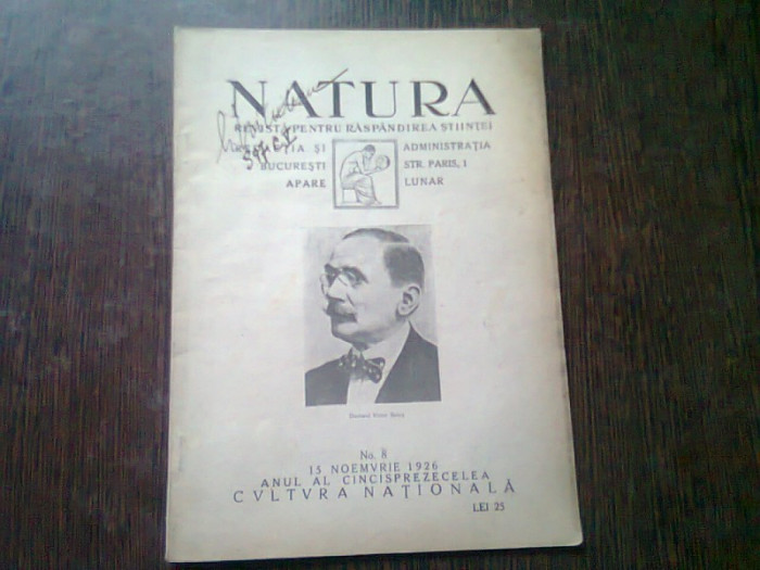 REVISTA NATURA NR.8/1926