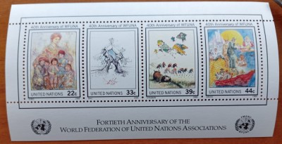 ONU-NY-ANIV 40ANI ONU-PICTURA&amp;#039;&amp;#039;-COLITA-MNH -NESTAMP foto