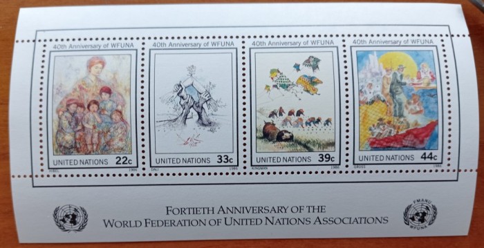 ONU-NY-ANIV 40ANI ONU-PICTURA&#039;&#039;-COLITA-MNH -NESTAMP