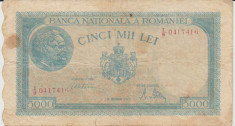 Romania 1945, 20 dec. - 5000 lei, uzat foto