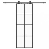 Cumpara ieftin Usa glisanta cu set de feronerie neagra 76x205 cm Sticla ESG