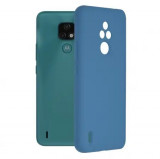 Cumpara ieftin Husa Motorola Moto E7 Silicon Albastru Slim Mat cu Microfibra SoftEdge