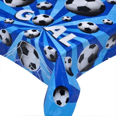 Față de Masă Plastic, Fotbal, Dimensiuni 120x180 cm, Albastru foto