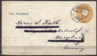 India 1901 Vintage envelope send from CALCUTA to GERMANY D.029 foto