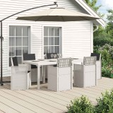 vidaXL Set de masă pentru grădină cu pernă 7 pcs Alb și antracit PP 3430080