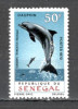 Senegal.1970 Fauna marina-Delfini MS.107, Nestampilat