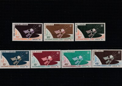 Taaf 1966-Spatiu,,Lansarea satelitului francez &amp;quot;D1&amp;quot;,dant.MNH foto