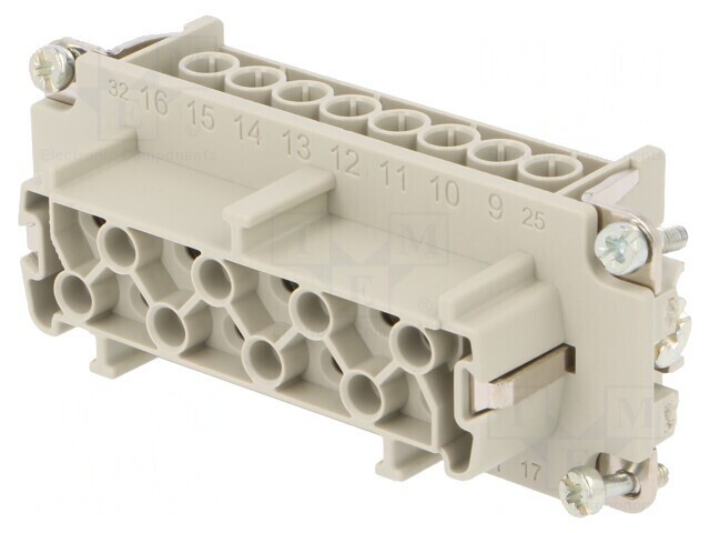 Conector HDC Inserturi Mamă 8+8 PE 16A