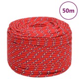Cumpara ieftin Franghie de barca, rosu, 8 mm, 50 m, polipropilena