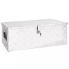 VidaXL Cutie de depozitare, argintiu, 80x39x30 cm, aluminiu
