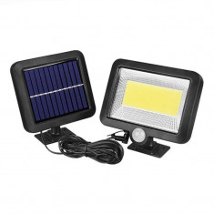 Lampa Solara 100 LED COB, Putere 30W,Panou Detasabil,Senzor de Lumina/Miscare