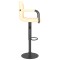 Scaun de bar, crem, catifea - 5