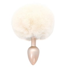 Dopuri anale cu codita - ToyJoy Fericire Dop Anal Codita Fermecatoare de Iepuras Alb Un Strop de Rafinament Jucaus