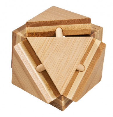 Joc logic IQ din lemn bambus Triangleblock foto