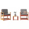 Gossi set mobilier gradina, 3 piese, maro ceruit, lemn masiv pin