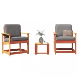 VidaXL Set mobilier grădină, 3 piese, maro ceruit, lemn masiv pin