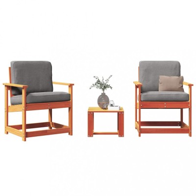 Gossi set mobilier gradina, 3 piese, maro ceruit, lemn masiv pin foto