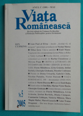 Revista Viata Romaneasca Nr 5 din 2005 ( Mihai Sora Doina Uricariu ) foto
