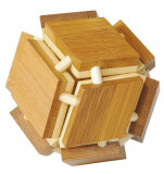 Joc logic IQ din lemn bambus 3D Magic box, Fridolin
