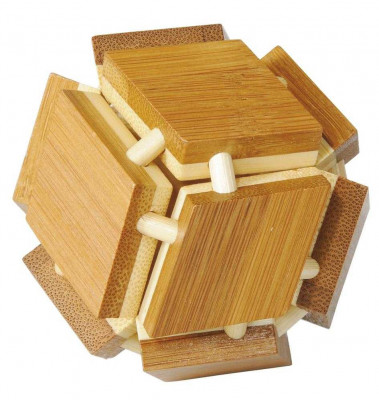 Joc logic IQ din lemn bambus 3D Magic box foto