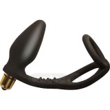Dopuri cu vibratii - Rocks Off RO-ZEN Dop Anal Vibrator cu Inele de Penis si Testicule, Rocks Off Ltd