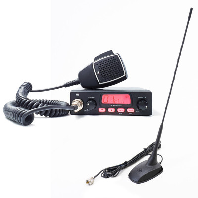 Kit statie radio CB TTi TCB-550 EVO, VOX, Filtru NB, 12-24V cu antena PNI Extra 48 cu magnet, 26-30MHz, 150W foto