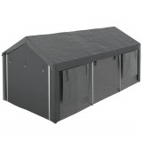 Outusunny Carport 3 x 6m, Garaj portabil cu inaltime reglabila, Copertina tip cort pentru exterior cu 4 ferestre din plasa