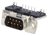 Conector D-Sub 9-Pin Soclu Tată Unghi 90&deg; THT UNC 4-40, TE Connectivity