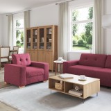 VidaXL Set canapea, 3 piese, perne bordo, textil