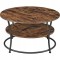 Masa pentru sufragerie/living, Artool, rotunda, pal, metal, cu raft depozitare, maro rustic si negru, 80x45 cm GartenVIP DiyLine