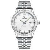 Ceas barbatesc Tevise Quartz Analog Casual Elegant Argintiu