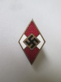 Rara! Insignă originala(marcaj RZM) cu email Germania nazistă:Membru al tineretului hitlerist(Hitler Jugend),in stare foarte buna