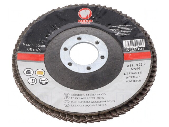 Disc de șlefuit cu lambouri 115mm pentru lemn și oțel