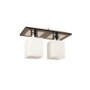 Plafoniera Erste Andra Wenge 2xE27 60W, MDF+Metal, Crom/Wenge, 300x150x170mm, Abajur Sticla Alba